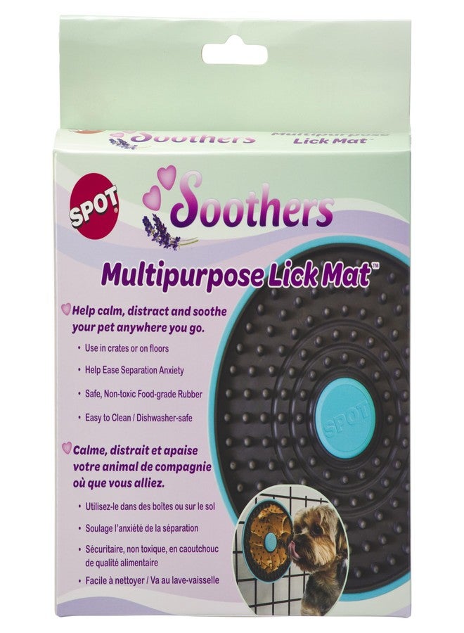 SPOT Soothers Multipurpose Dog Licking Mat- Dog Peanut Butter Lick Pad & Slow Feeder for Crate, Enrichment Toy for Small & Medium Dogs and Puppies, Food Grade Rubber, Anxiety Reliever, 6inch - Image 1